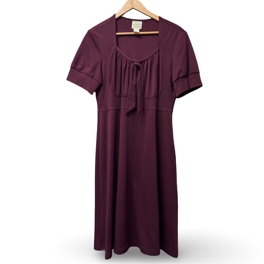 Mandala Designs Burgundy Midi Dress – Size L – Made in Toronto - Picture 1 of 6